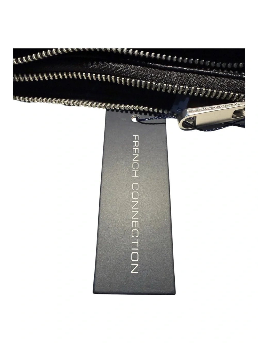 French Connection Lara Pebble Double Slim Pouches Wristlet Set | Black | NWT